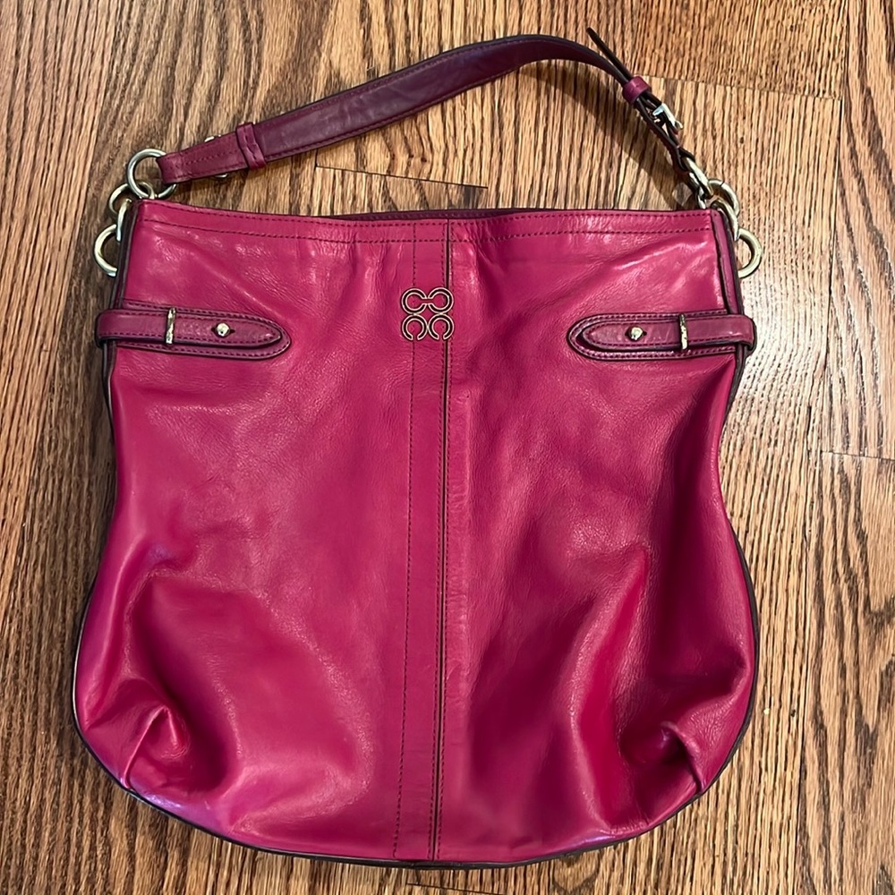 Coach Colette Leather Hobo Bag - Plum Magenta (Authentic)